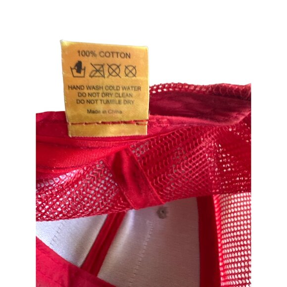 Lucky 7 USA Shark Embroidered Red & Black Trucker Hat Adjustable - Picture 7 of 8